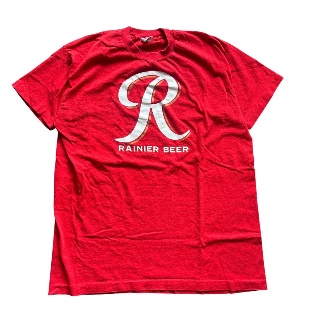 Vintage 80's 90's Rainier Beer Single Stitch Shirt Size XL